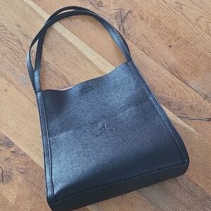 Elegant Black Leather Tote Bag